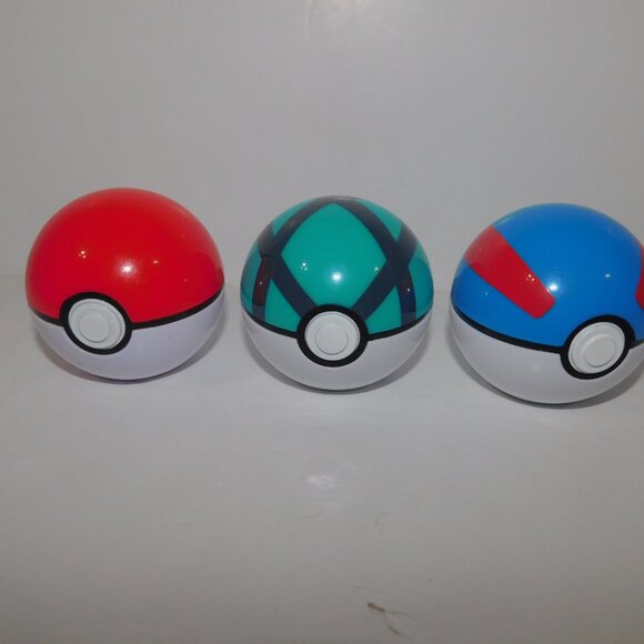 Set of 3 Different Empty Pokemon POKEBALLS Jazwares 2021 - Picture 2 of 4